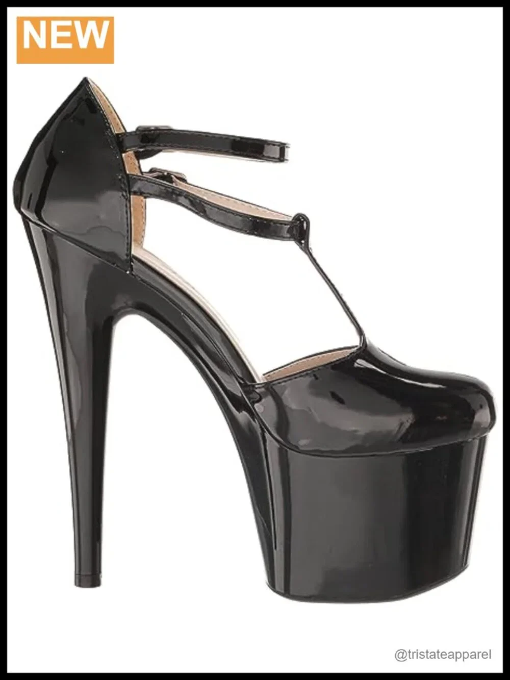 Faux Leather Platform Sandal T-Strap Buckle Wedding Shoes